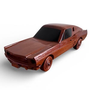 Handcrafted Mahogany 1968 GT Fastback Wooden Car Model