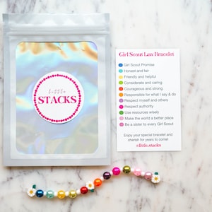 DIY Custom Bead Kit | Cute Jewelry Kits for Kids | Girl Scout Law Daisy Bracelet