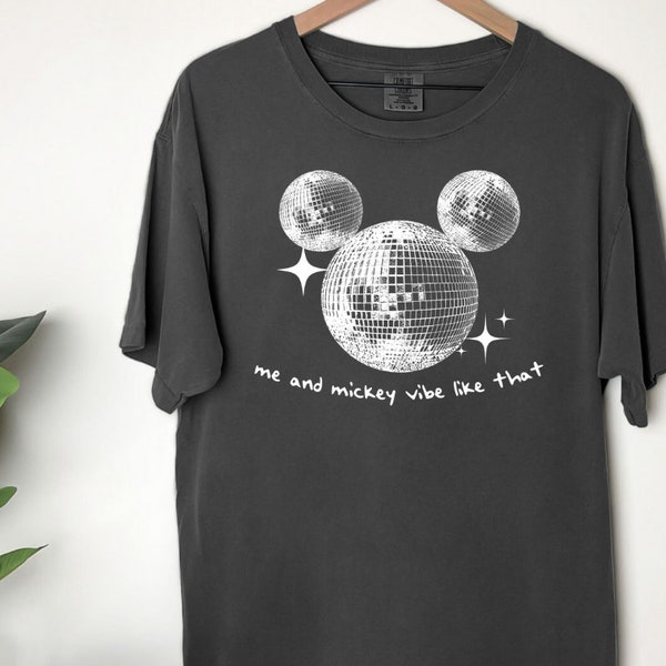 Comfort Colors Tee | Me and Mickey Vibe Like That | Unisex Super Soft T-Shirt | Theme Park Orlando Magic Disco Ball Taylor Eras Mouse [001]