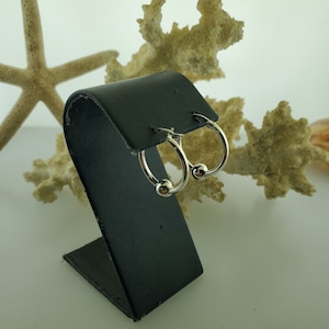 Hoop and Ball Earrings made from Sterling Silver hoops and Sterling Silver ball