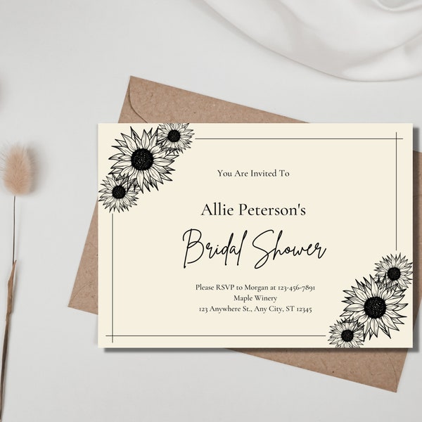 Sunflower Save the Date - Etsy