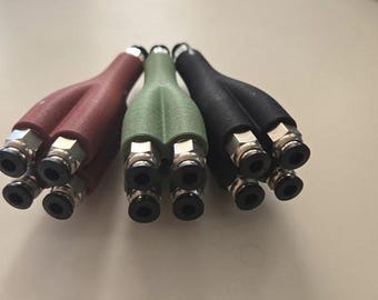 4-in-1 PTFE  Carbon Fiber Coupler Manifold for Multi-Material 3D Printing | Filament Combiner for AMS | Bowden Splitter