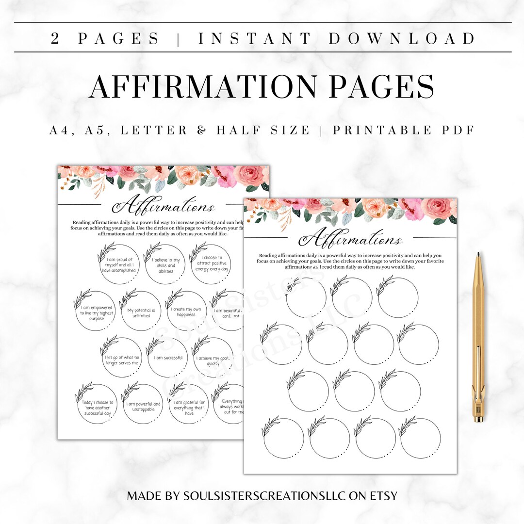 Affirmations Printable, Affirmations Page, Positive Affirmations for ...