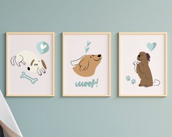 Dog Nursery Decor/ Puppy Print / Printable Wall Art / Digital Instant Download / Dogs Wall Art / Nursery Printables