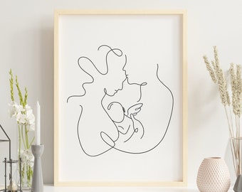 Miscarriage Family Portrait / Miscarriage Keepsake / Miscarriage Print /Miscarriage Gift/ Remembrance Gift /Miscarriage Line Art