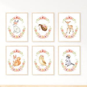 Woodland Nursery Prints, Woodland Nursery Decor, Woodland Animal Prints, Nursery Wall Art, Instant Download, Printable Nursery Decor