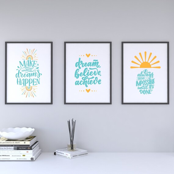 Office Decor Print Set Printable Office Decor Motivational - Etsy