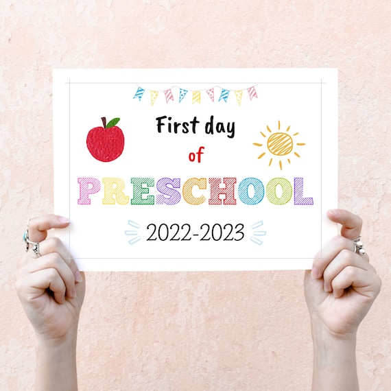 First Day of Preschool Printable School Prints Starting Etsy First Day of Preschool Printable School Prints Starting Etsy