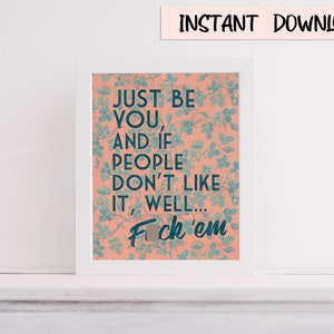 Mean Roses F*ck Em Snarky Digital Art Print 8x10 inch Wall Art Digital Instant Download - Twisted Vintage Artwork Sassy Snark