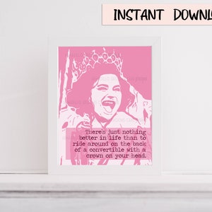 Designing Women Suzanne Sugarbaker 8x10 in Digital Art Print Convertibles and Crowns Life Lessons Southern Belle Humor Instant Download Gift