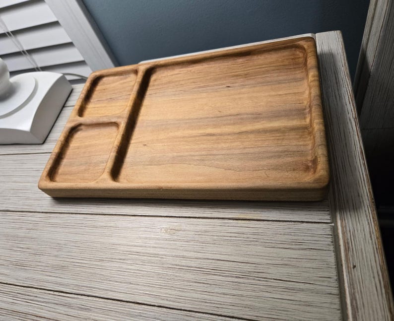 Maple Tray Rack Handcrafted Wooden Ambrosia Maple Valet Tray Nightstand Organizer ...