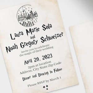 Magical Potter Wizard Wedding Invitation Save the Date