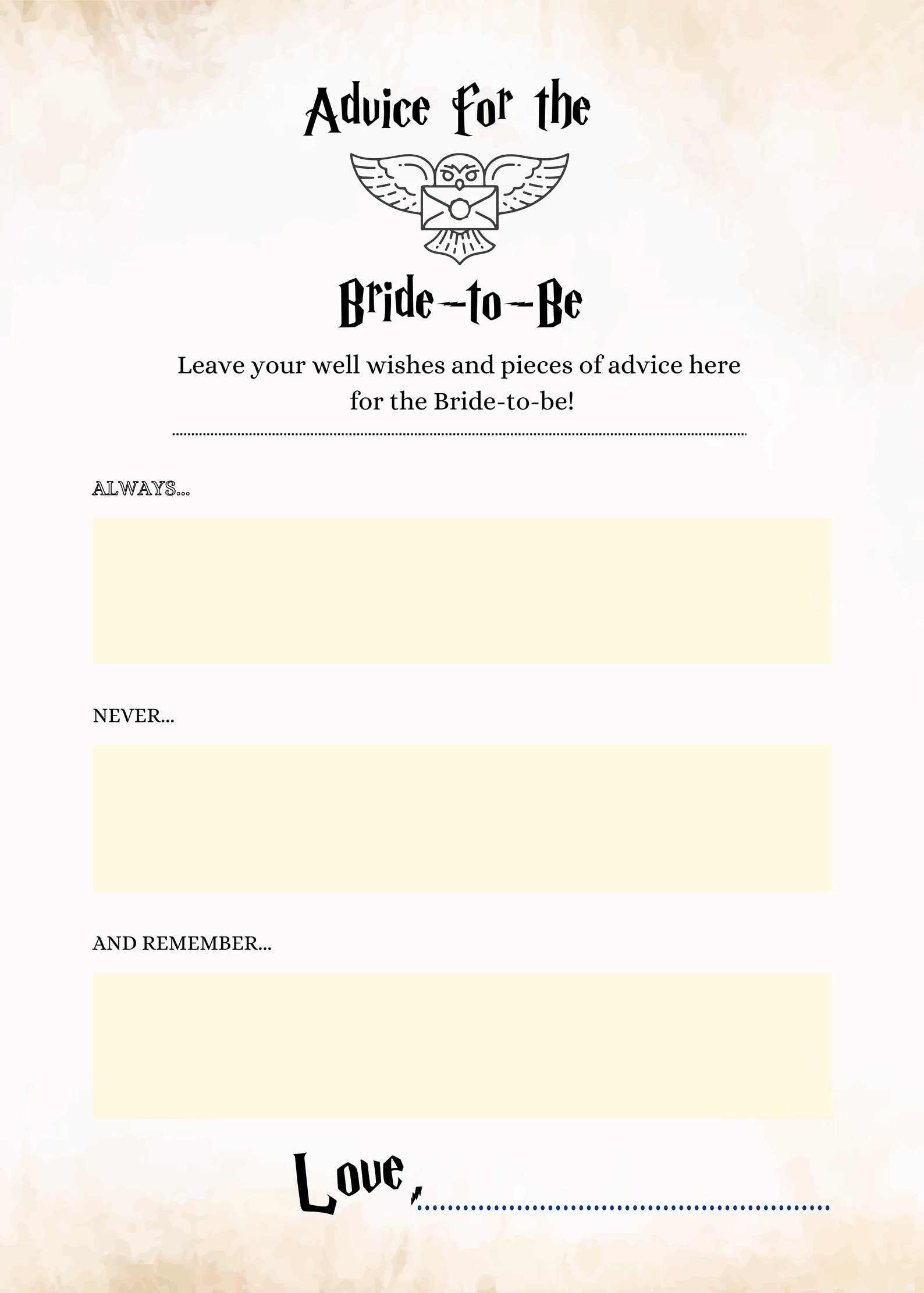 11 Printable Potter Wizard Hogwarts Shower Bachelorette Games Etsy
