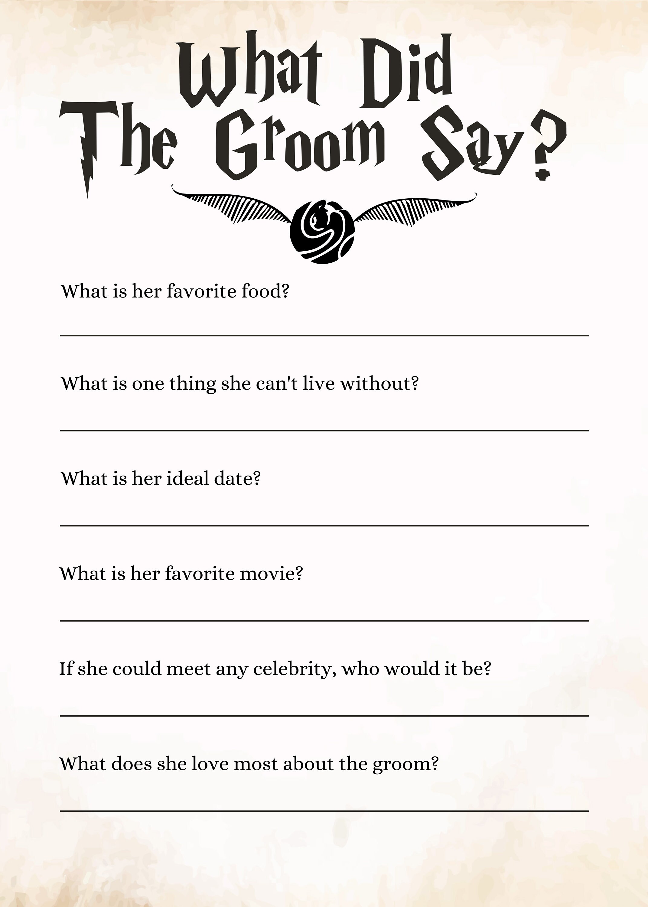 11 Printable Potter Wizard Hogwarts Shower Bachelorette Games Bingo