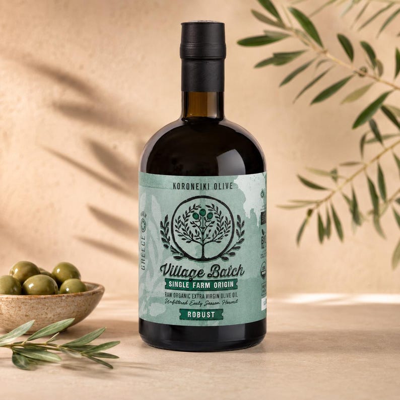 Sortenpaket (3 Flaschen) Griechisches Olivenöl Frühe Ernte der Saison Bio-Olivenöl extra vergine (Manaki + Koroneiki + Manaki Koroneiki-Mischung) Bild 8