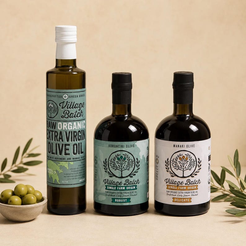 Sortenpaket (3 Flaschen) Griechisches Olivenöl Frühe Ernte der Saison Bio-Olivenöl extra vergine (Manaki + Koroneiki + Manaki Koroneiki-Mischung) Bild 10