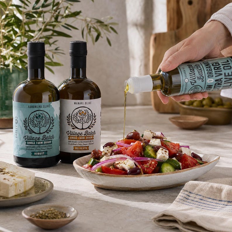 Sortenpaket (3 Flaschen) Griechisches Olivenöl Frühe Ernte der Saison Bio-Olivenöl extra vergine (Manaki + Koroneiki + Manaki Koroneiki-Mischung) Bild 5