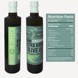 Village Batch Raw Organic Greek Extra Virgin Olive Oil, 16.9 fl oz Bottle image 3