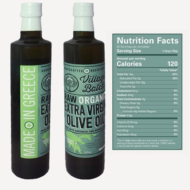 Village Batch Raw Organic Greek Extra Virgin Olive Oil, 16.9 fl oz Bottle image 3