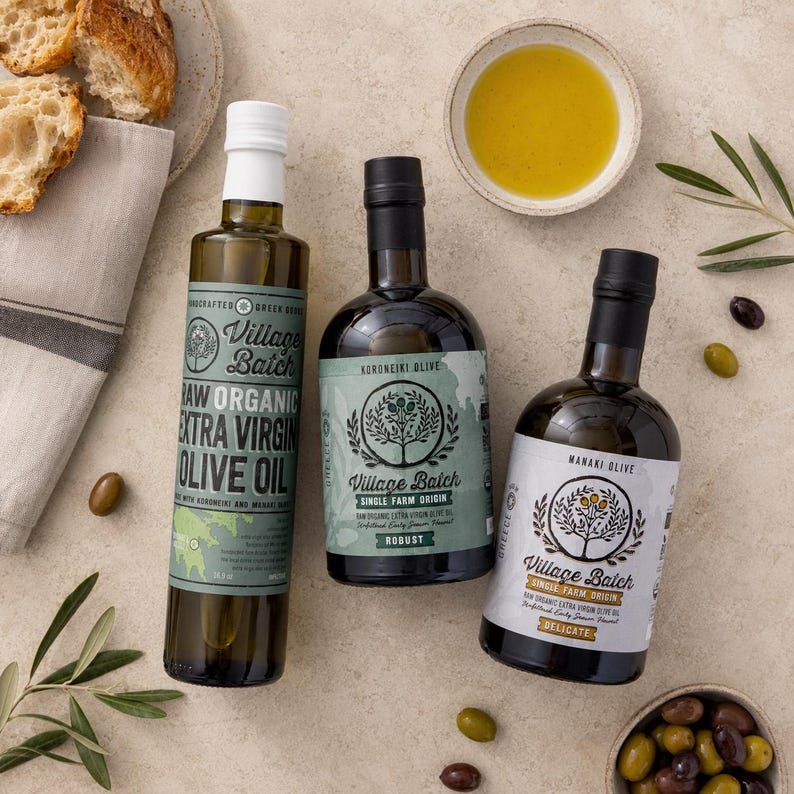 Sortenpaket (3 Flaschen) Griechisches Olivenöl Frühe Ernte der Saison Bio-Olivenöl extra vergine (Manaki + Koroneiki + Manaki Koroneiki-Mischung) Bild 6