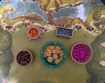 Everdell Resource Holders | Board Game Organizer | Wooden Token Tray | Compatible with Everdell Expansions | Game Night Storage