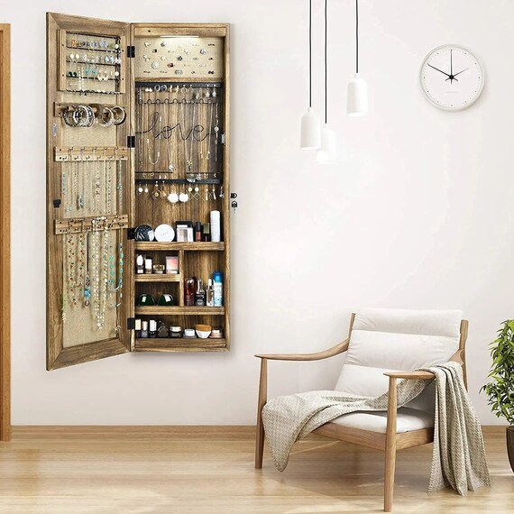 Jewelry Armoire Solid Wood Jewelry Organizer With Etsy