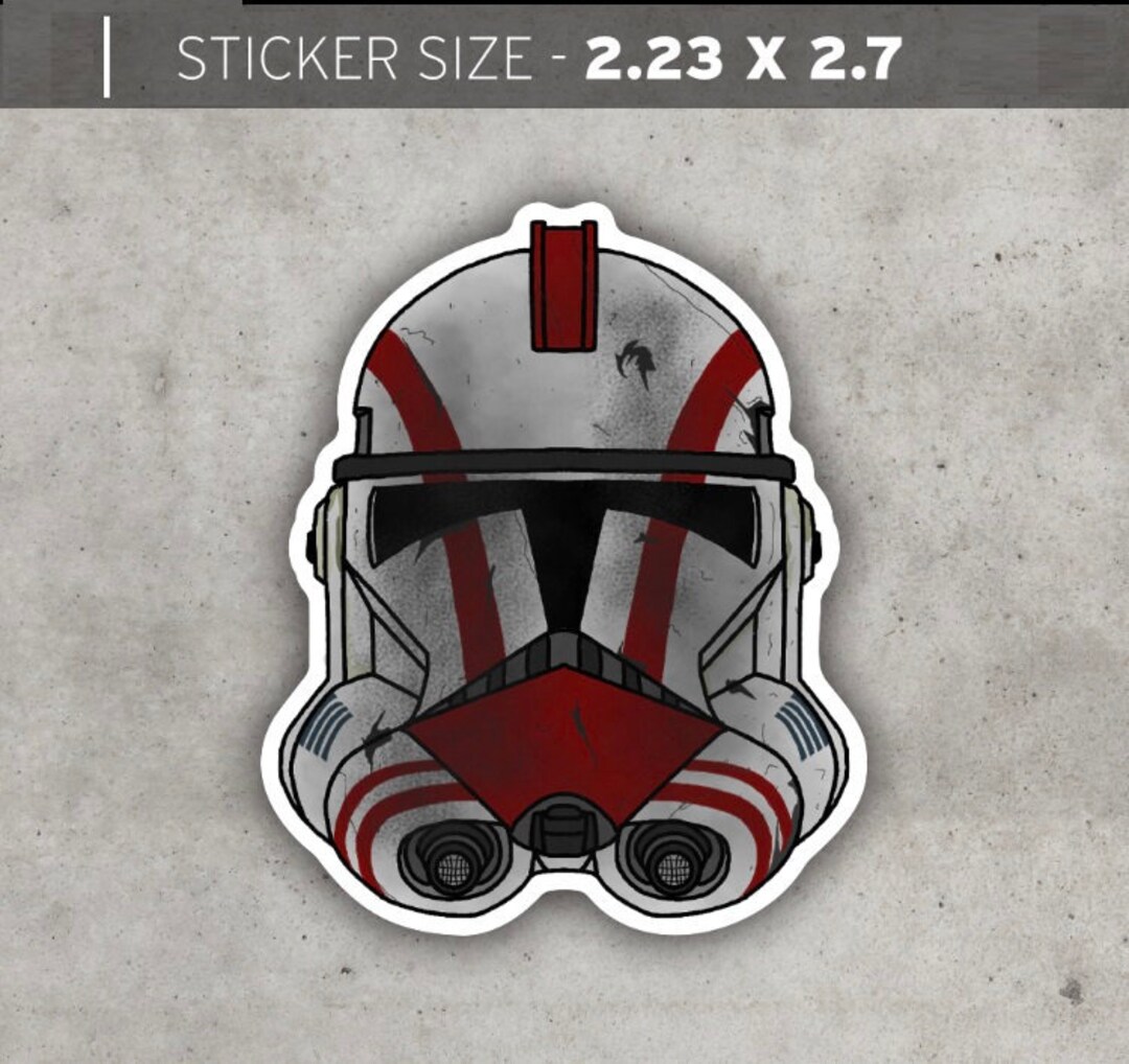DIE CUT Clone Trooper Styles Red Helmet Custom Printed Glossy - Etsy