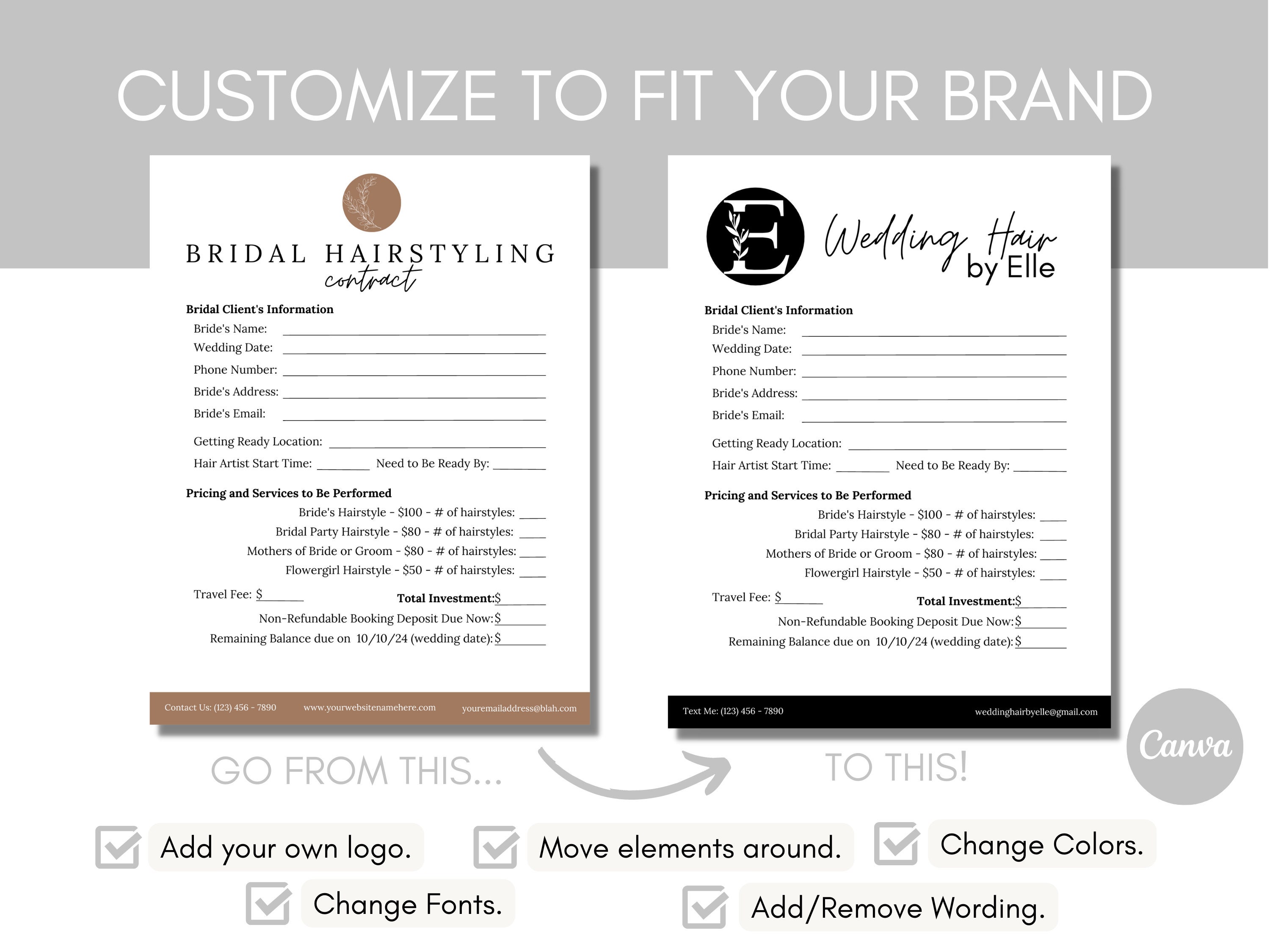 Bridal Hair Contract Template Wedding Party Salon Services Agreement Bridal Hair Contract Template Wedding Party Salon Services Agreement