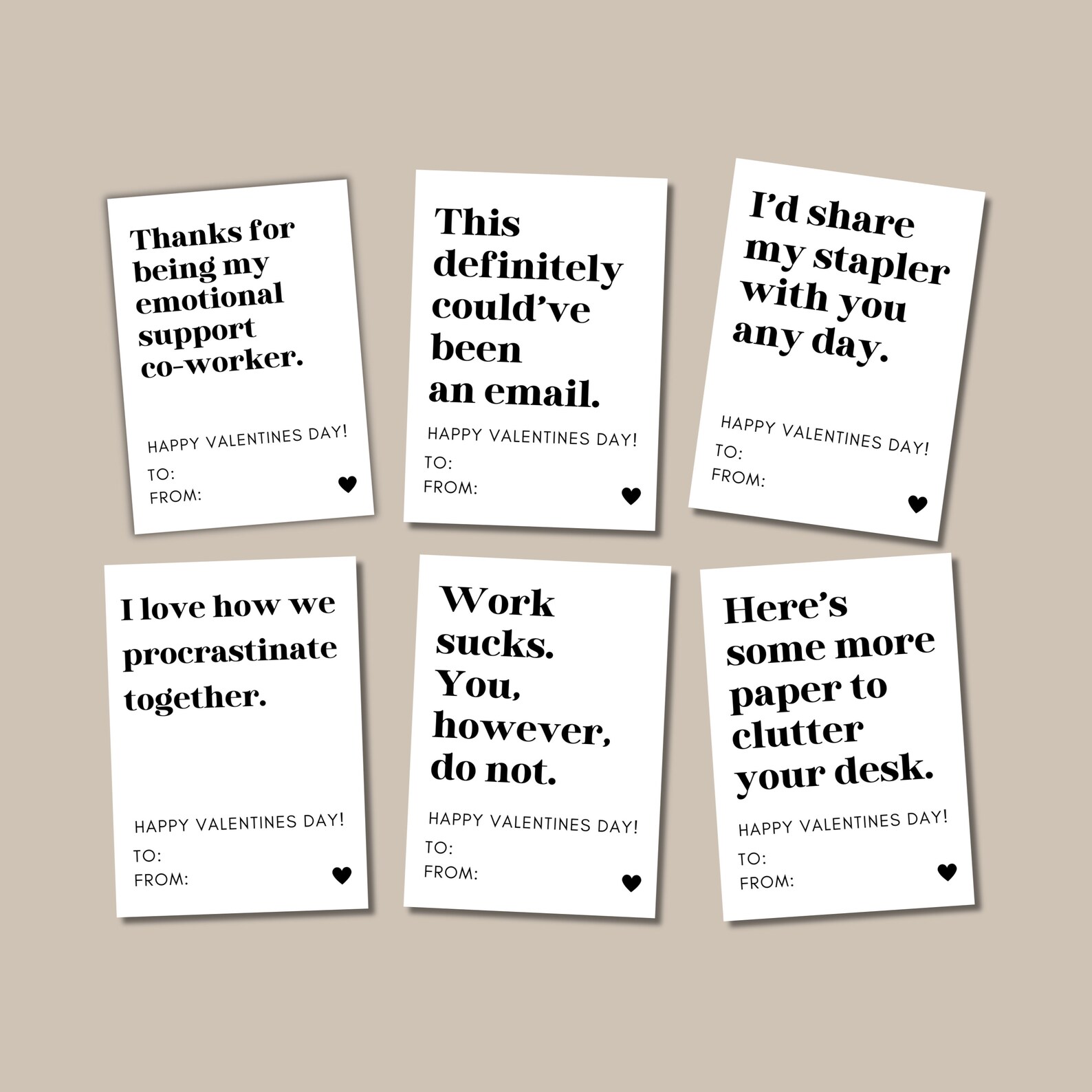 Printable Coworker Valentine's Day Card - Easy to Print Office Card for ...