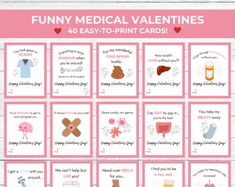 40 Hilarious Medical Valentines: Funny Cards for Doctors, Nurses, and Hospital Staff | Printable, Adorable Medical Valentines Cards Bundle