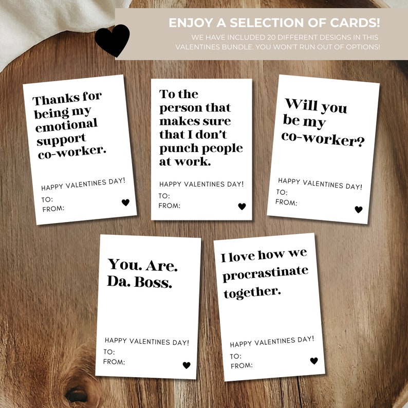 Printable Coworker Valentine's Day Card Easy to Print Office Card for Employee Valentines