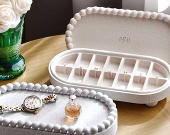 Decorative AM/PM or 14-Day Pill Organizer Box | Personalized Nightstand or Counter Catch-All Tray