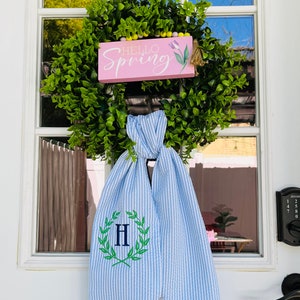 Spring Monogrammed Wreath Sash, Front Door Bow Sash, Gift Housewarming, Easter Sash, Spring Decor, Gift Ideas, Door Sash, Front Door Decor