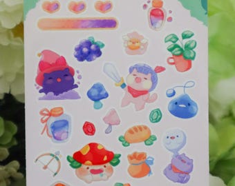 Little Adventurer Sticker Sheet Kawaii Cat Sticker Sheet