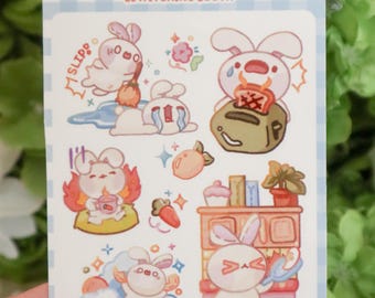 Clumsy Bunny Sticker Sheet