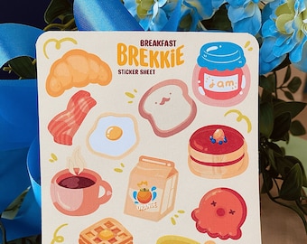 Brekkie Cute Breakfast Sticker Sheet