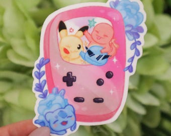 Gameboy Vinyl Holographic Sticker Pikachu Bulbasaur Charmander Squirtle