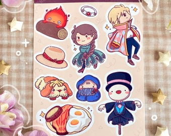 Anime sticker sheet Sophie Howl Calcifer Markl Heen Turnip Head