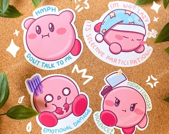 Cute Kirby Mood Vinyl Stickers Decals
