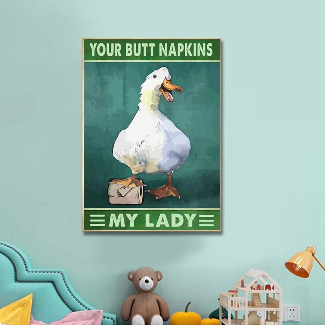 Funny Bathroom Duck Poster Quirky Toilet Humor Wall Art - Etsy