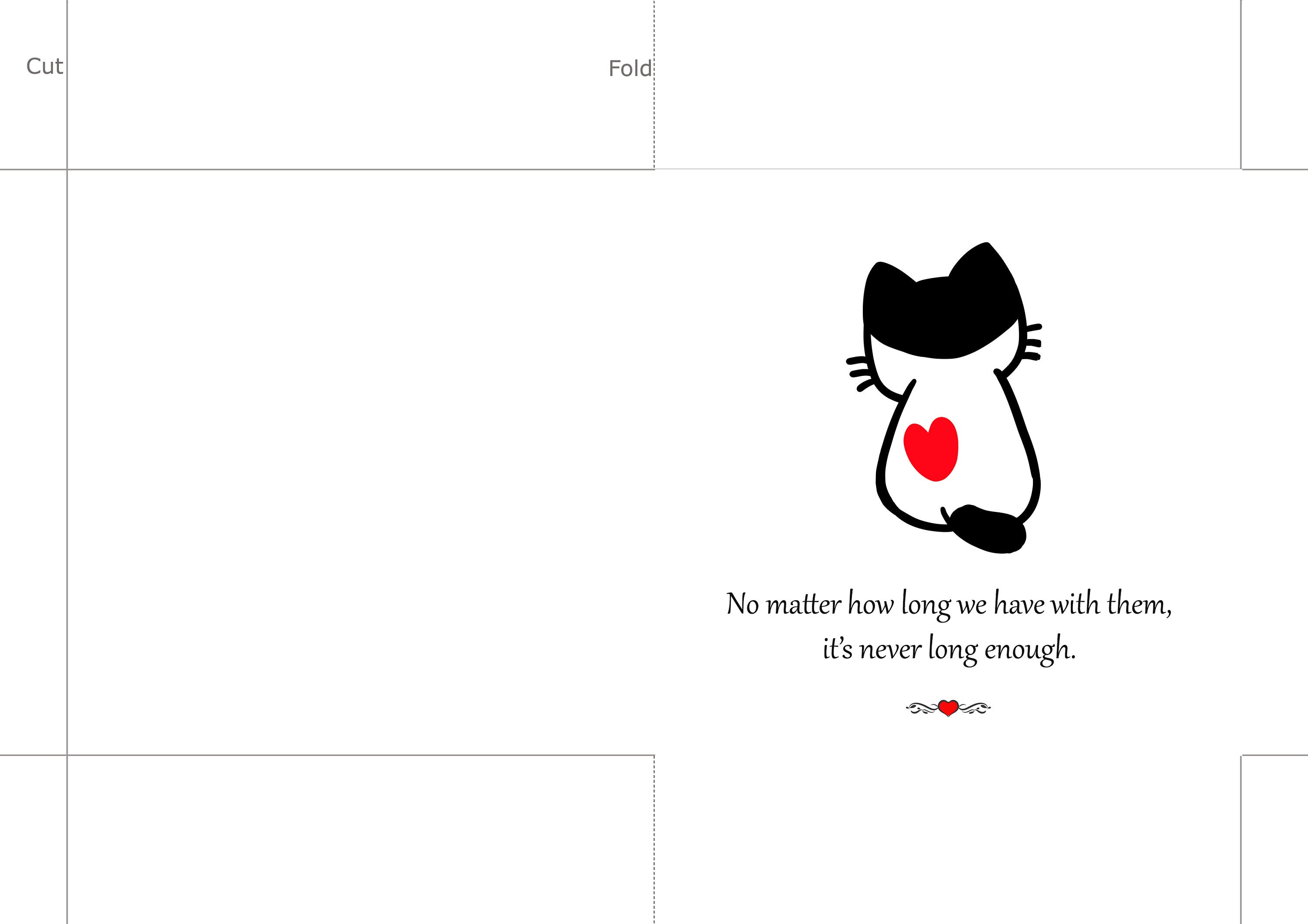 Printable Sympathy Card Cat, Cat Bereavement Card, Cats Sympathy Card ...