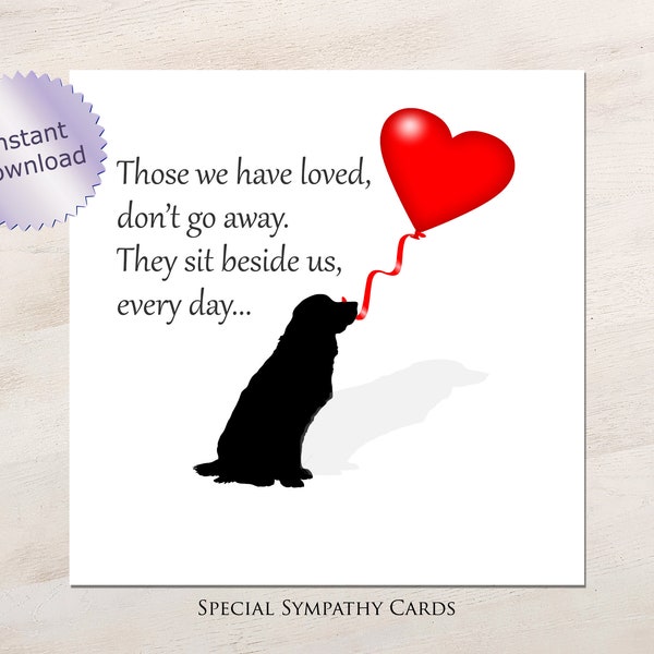 Printable sympathy card dog, Dog bereavement card, Dog sympathy card, Dog condolences card, Dog memorial card, Pet loss card