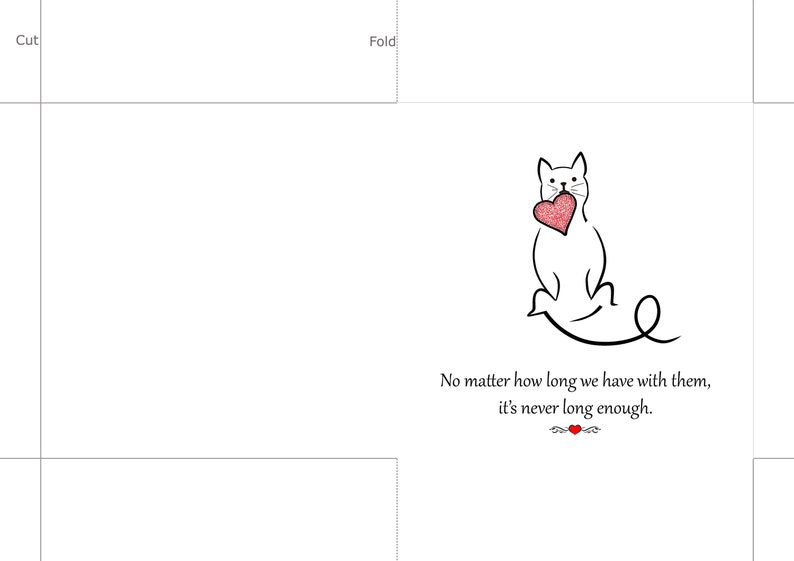 Printable Sympathy Card Cat, Cat Bereavement Card, Cats Sympathy Card ...
