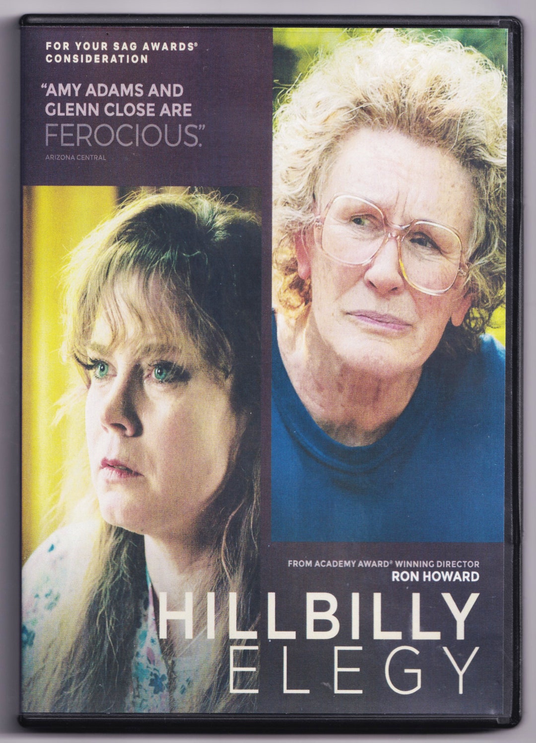 Hillbilly Elegy DVD the J.D. Vance Story Glenn Close Amy Smart Awards