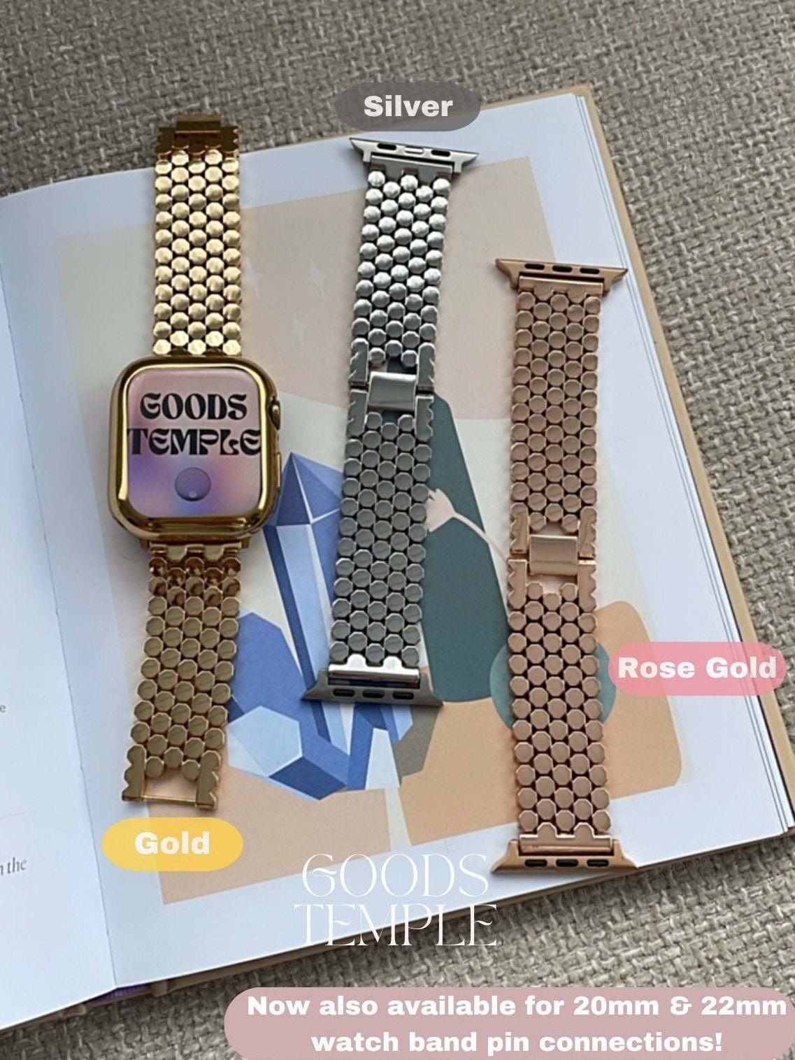 Honeycomb Apple Watch Band Gold Silver Rose Gold Black Metal for 9 8 7 6 5 SE 38mm 40mm 41mm 42mm 44mm 45mm 49mm Luxury Strap Gift for her