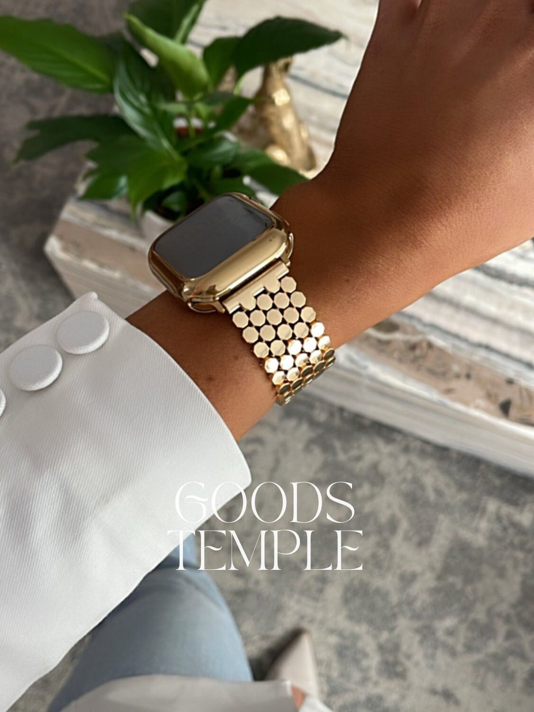 Honeycomb Apple Watch Band Gold Silver Rose Gold Black Metal for