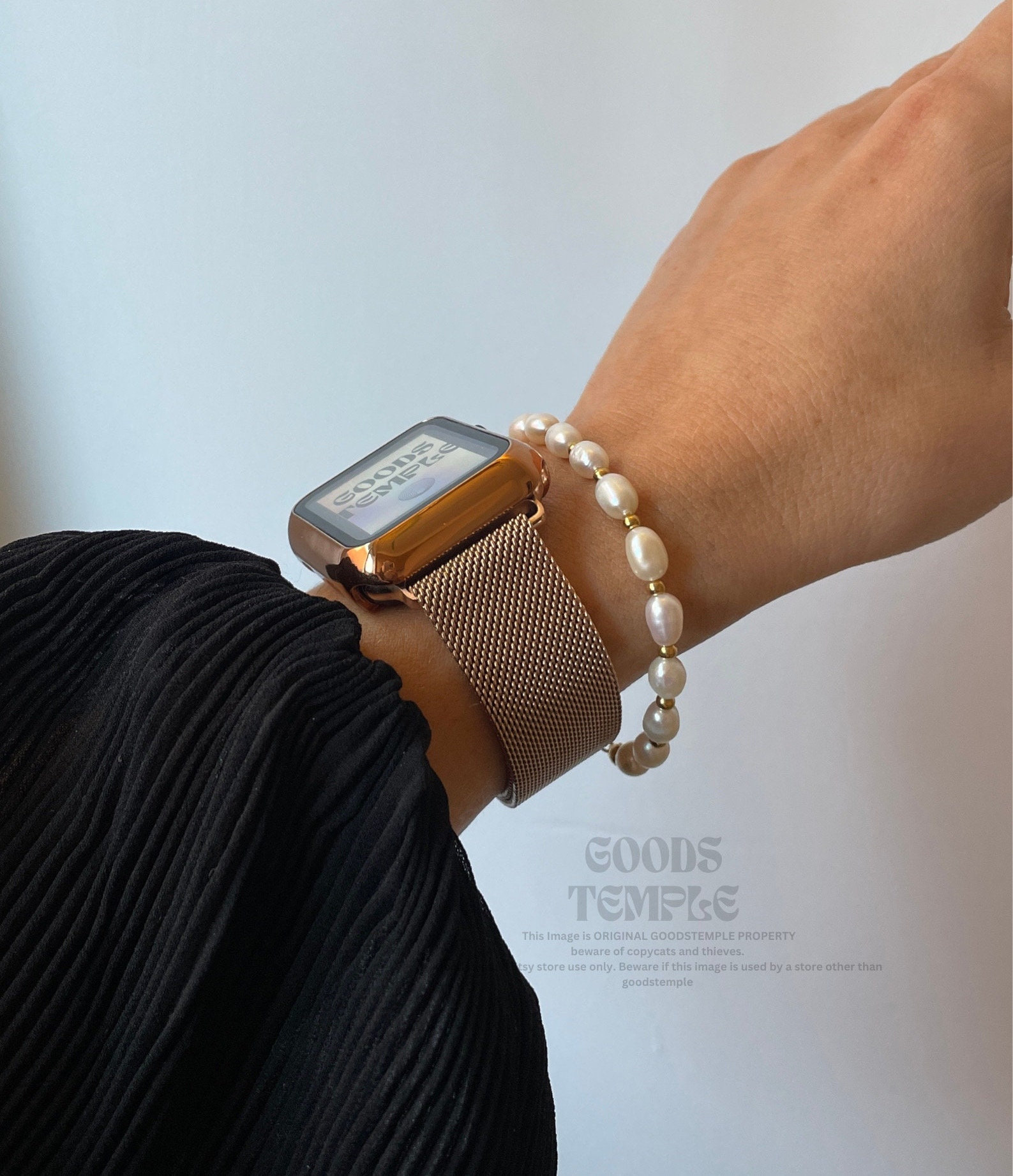 Apple Watch Band Milanese Gold Silver Black Rose Gold Metal Strap for 8 7 6 5 4 3 SE 38mm 40mm 41mm 42mm 44mm 45mm Accessories Jewellery Etsy Canada