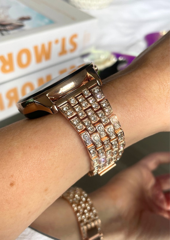 Bling Samsung Galaxy 5 Watch Google Fitbit Crystal Garmin Watch Band Gold Silver Black Rose Gold Metal Strap 22mm 20mm Quick Release Etsy UK
