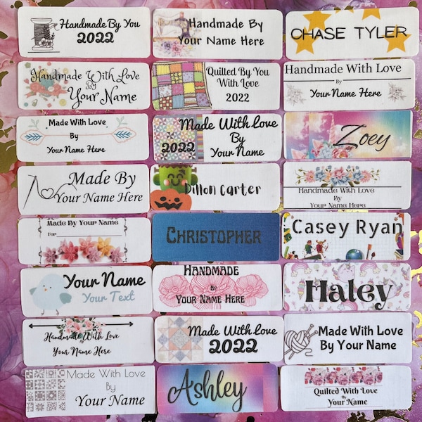 Iron on or Sew On custom labels/100%Customizable labels/Fabric labels/Made By Labels/Made with Love labels/sewing labels for handmade item’s