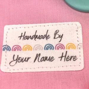 Sew on or iron on custom labels x 30/Made with love labels/Made By labels/Sewing labels/Quilt labels/Logo tags/Name tags/Custom name tags